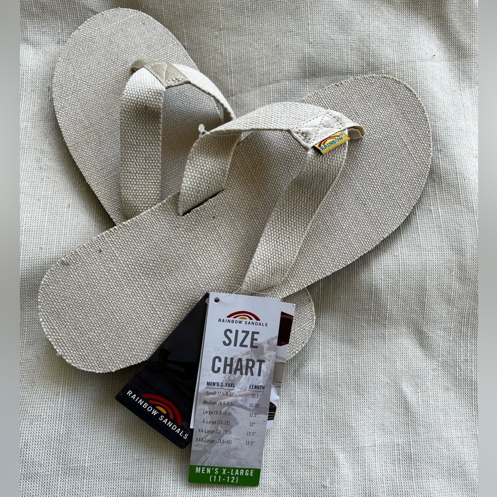 NWT Rainbow Sandals Natural Hemp Size XL